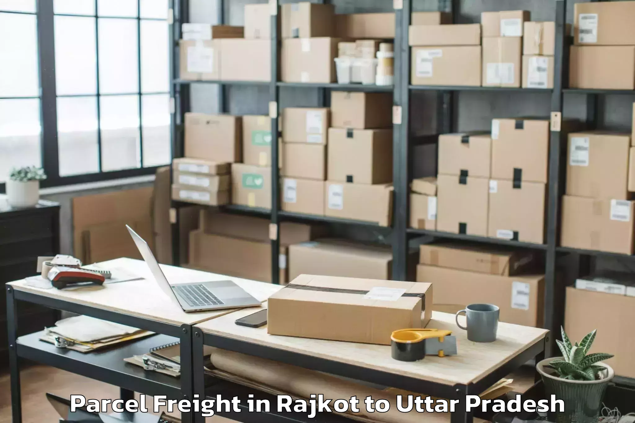 Hassle-Free Rajkot to Bikapur Parcel Freight